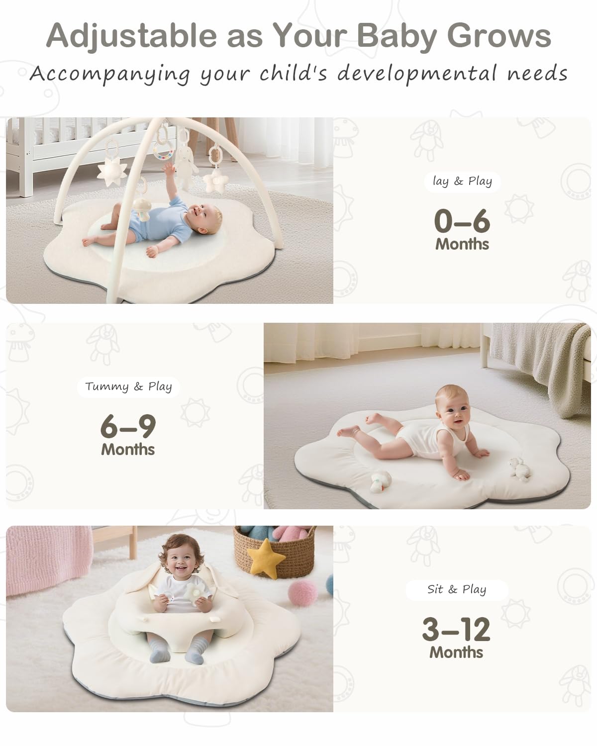 Suihuooo soft non-toxic materials ensure baby skin comfort