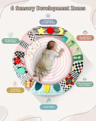 Suihuooo wooden frame baby gym provides sturdy support for growing babies.
