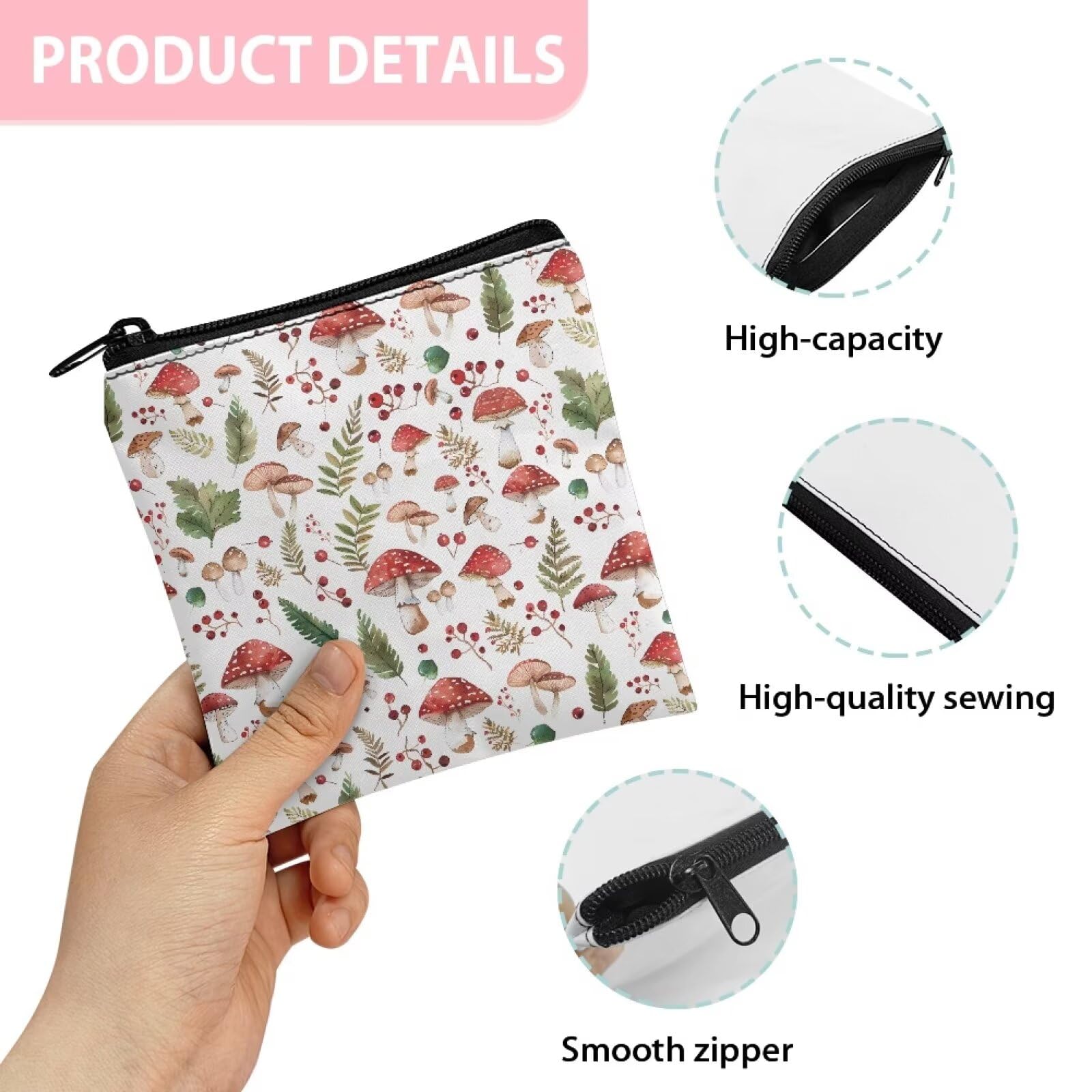 SUITOSELFY mushroom period bag durable fabric endures daily wear