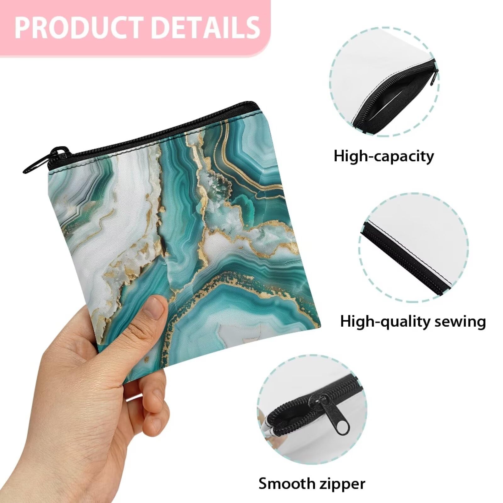 SUITOSELFY teal marble period bag gift idea for teens