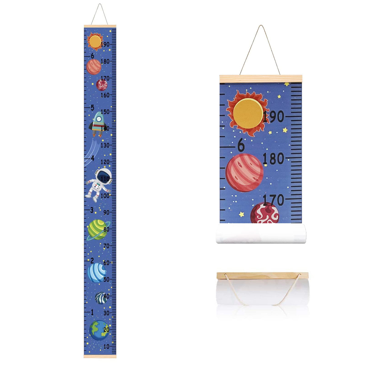 SUJAYU Growth Chart for Kids: canvas height chart for easy growth tracking at home