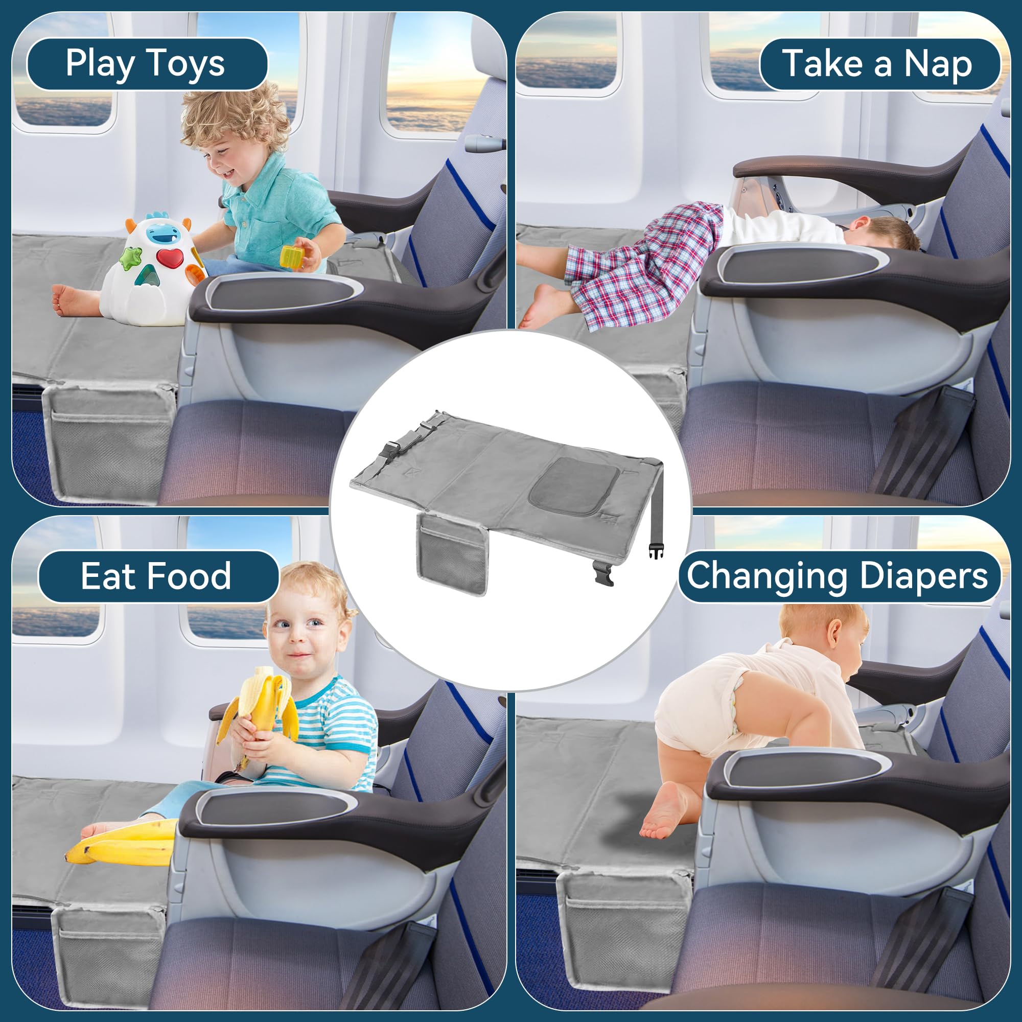 Sukubiui airplane bed diaper-changing mat ready on board