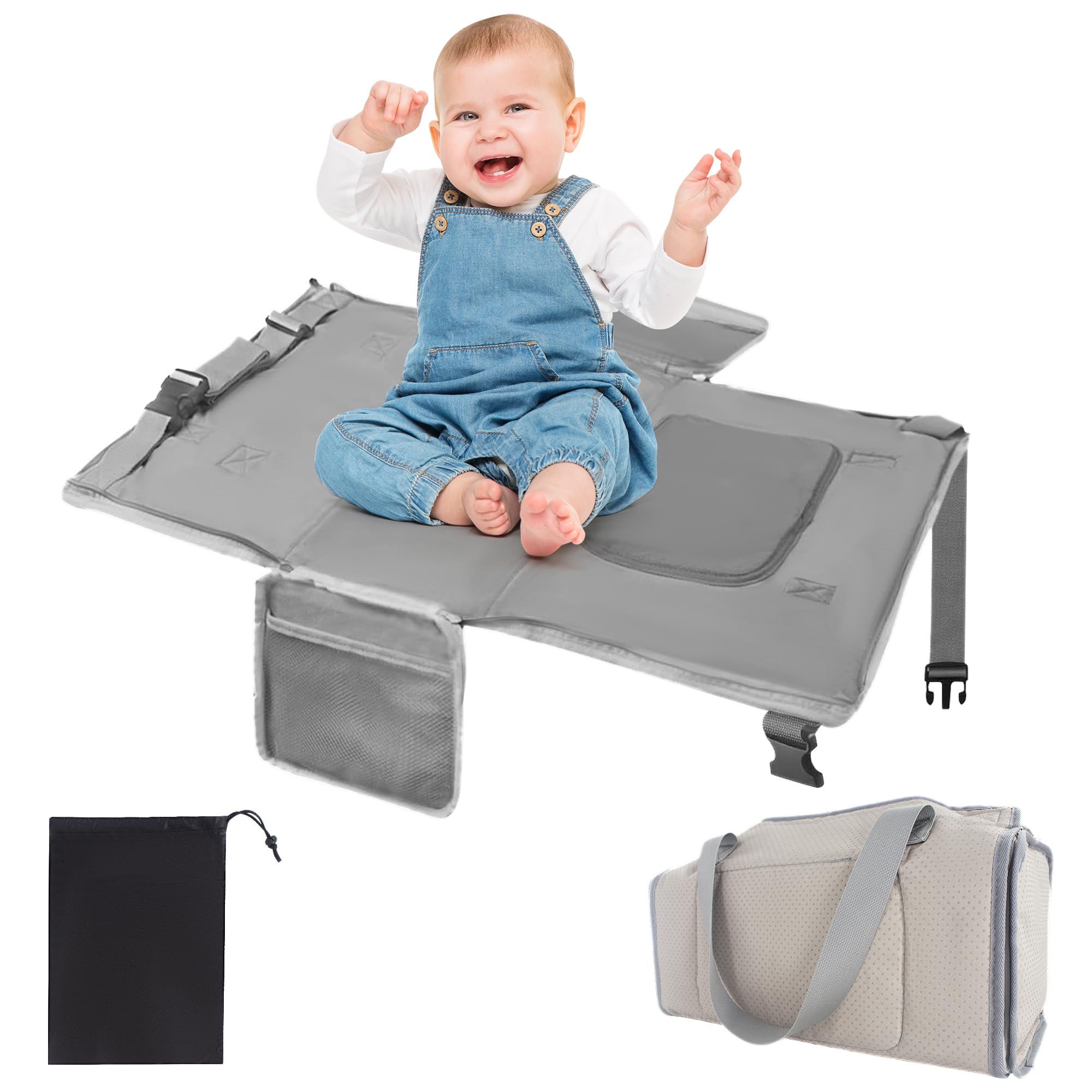 Sukubiui toddler airplane bed with non-slip base for secure seating during flights