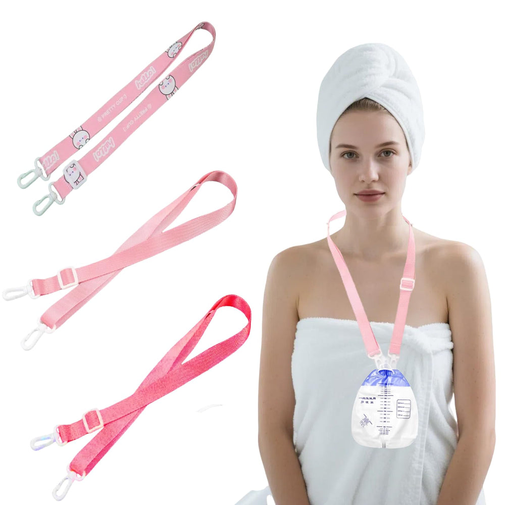 Suliessen 3-Pack Shower Lanyard for Mastectomy on body supports hands-free showering during recovery
