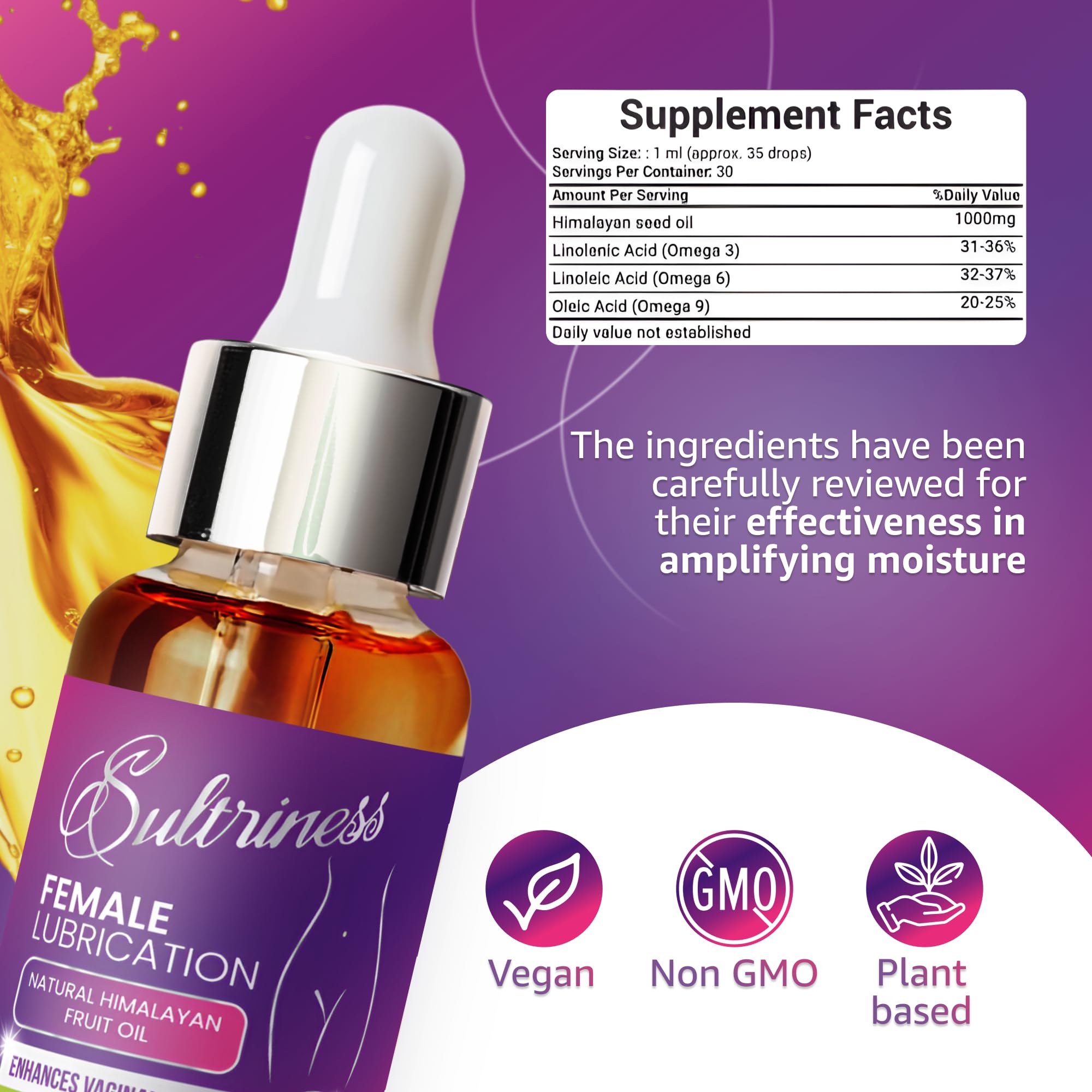 Sultriness Vaginal Drops hormone-free formula for clean vaginal care.
