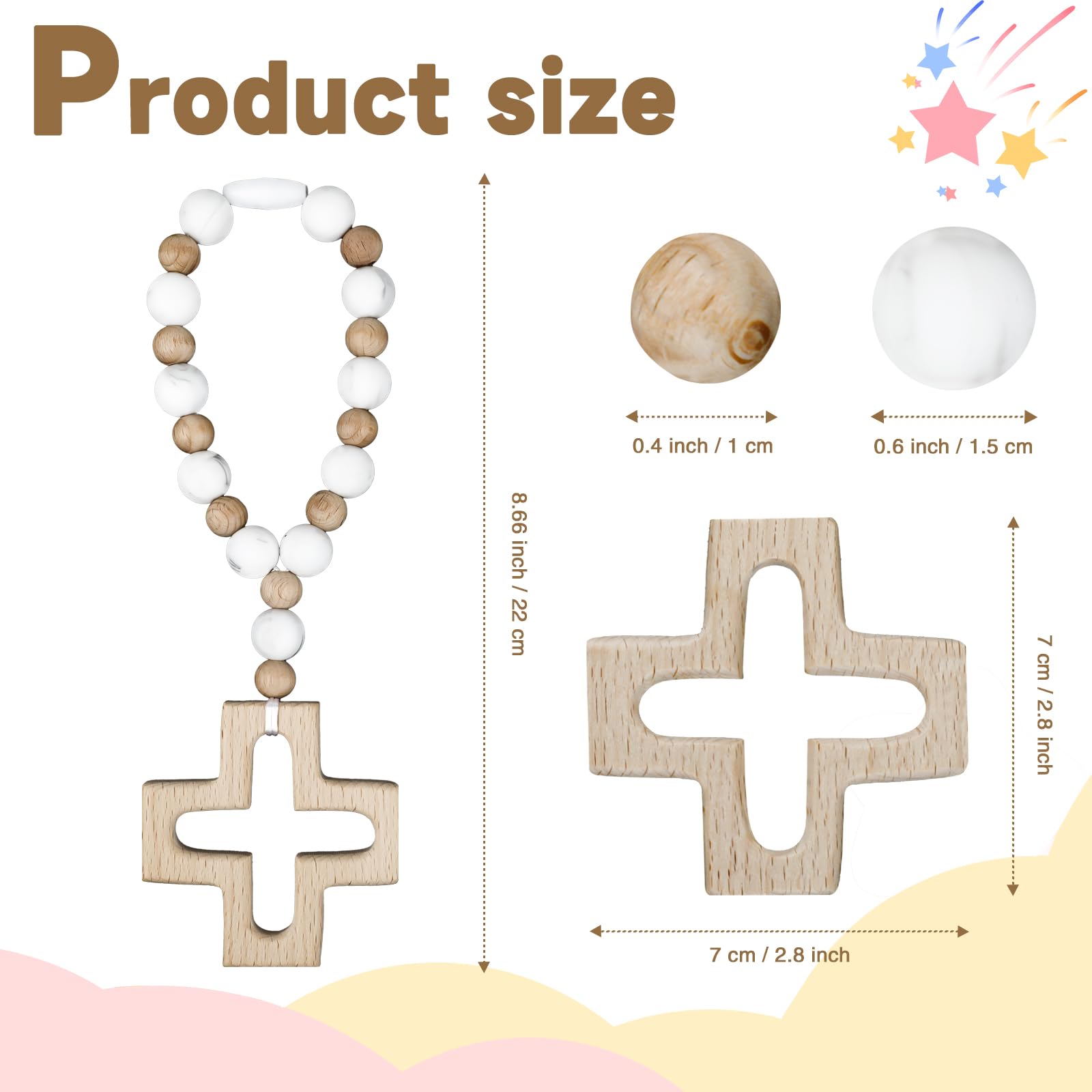 Sumalon baptism rosary beads close view of silicone beads for gentle handling