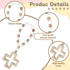 Sumalon rosary with wooden beads showing natural accents and tactile variety