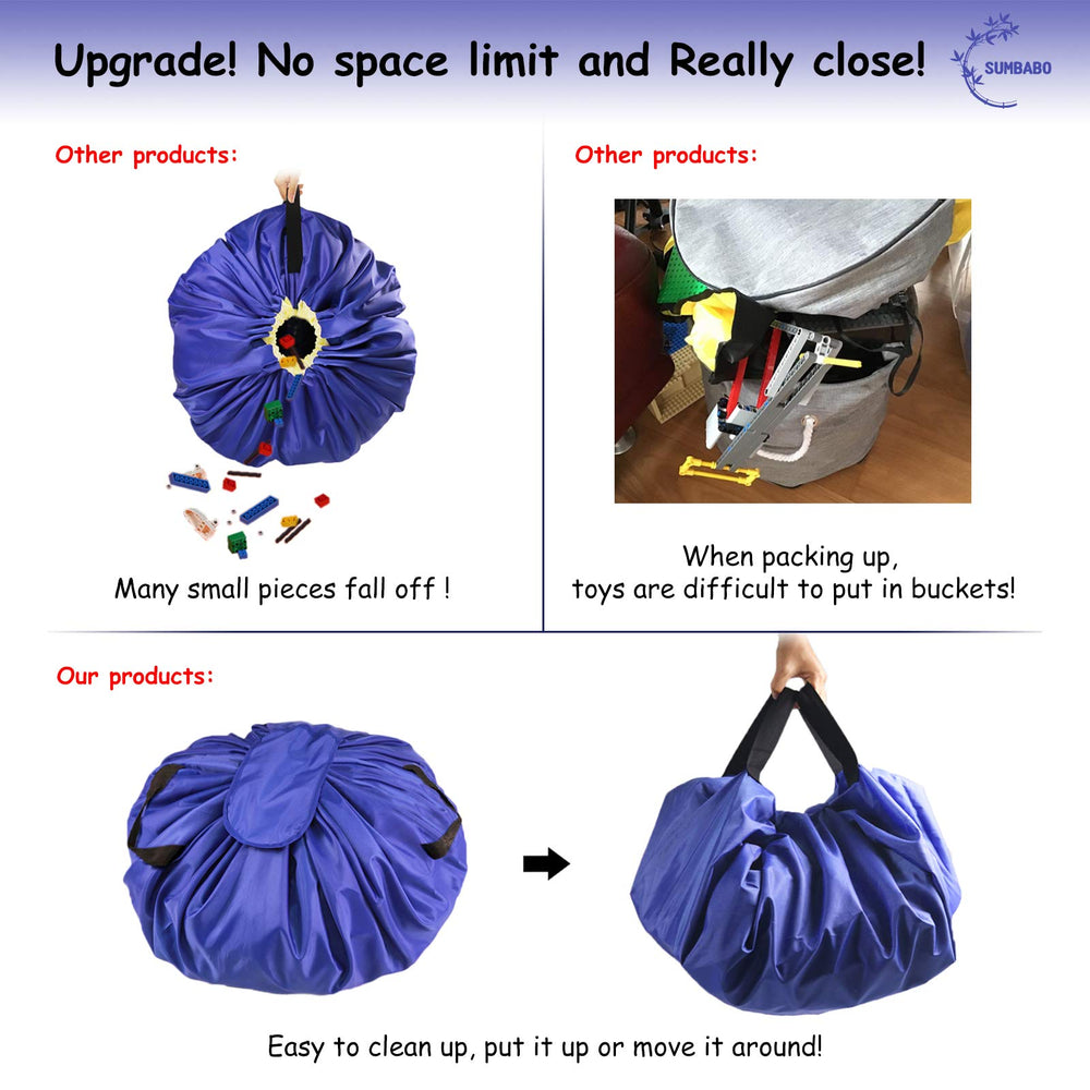 SUMBABO two-pack toy storage bags shown together for versatile indoor and outdoor use