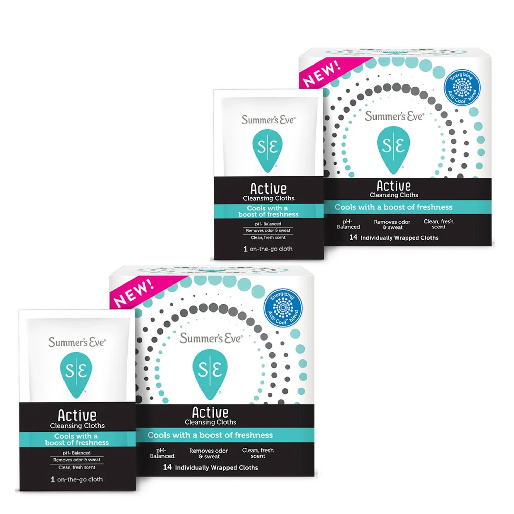 Summer's Eve Active Daily Performance Wipes in a box offering instant freshness on the go