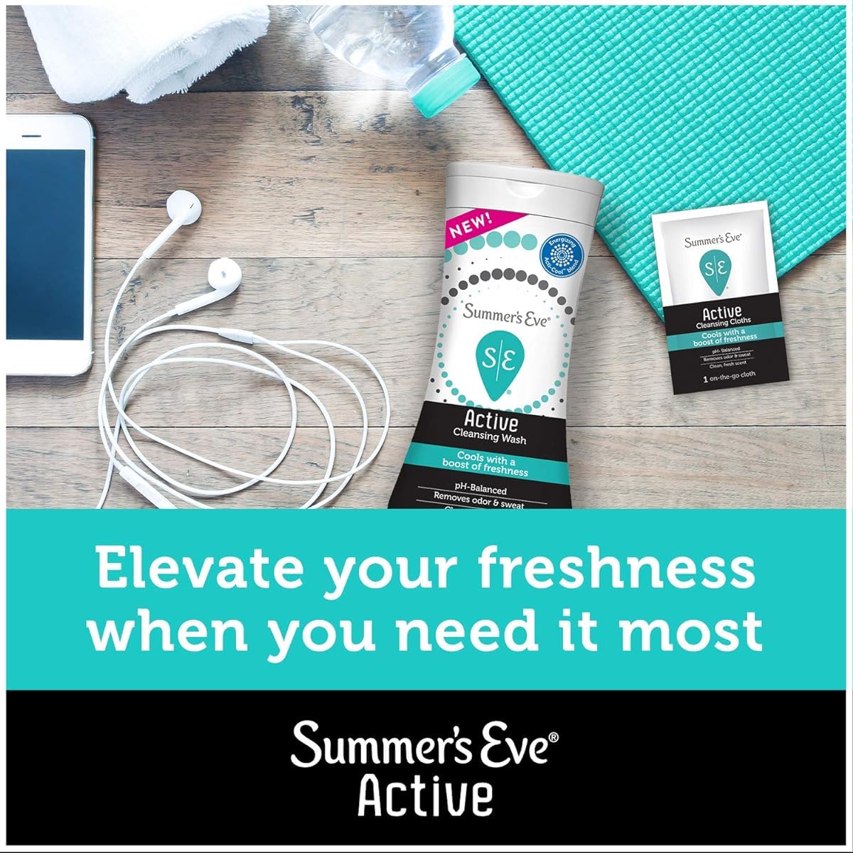 Summer's Eve Active Daily Wipes individually wrapped for discreet daily use