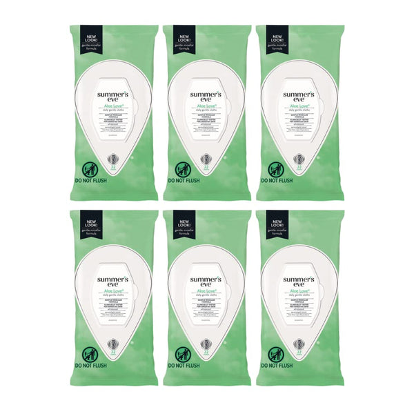 Front view of Summer's Eve Aloe Love cleansing wipes pack for on-the-go freshness.