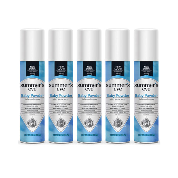 Summer's Eve Baby Powder spray bottle for daily freshening and gentle cleansing.