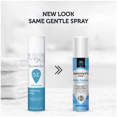 Summer's Eve Baby Powder spray showcases soft fragrance for subtle aroma.