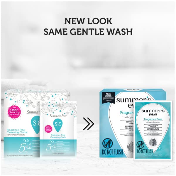 Summer's Eve two-pack close-up shows compact, travel-friendly cleansing cloths.