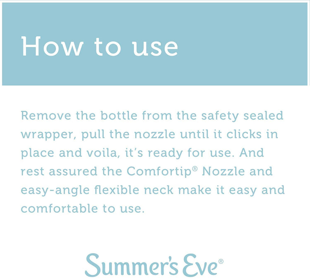 Summer's Eve Douche Comfortip nozzle designed for controlled application.