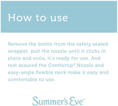 Summer's Eve Douche Comfortip nozzle designed for controlled application.