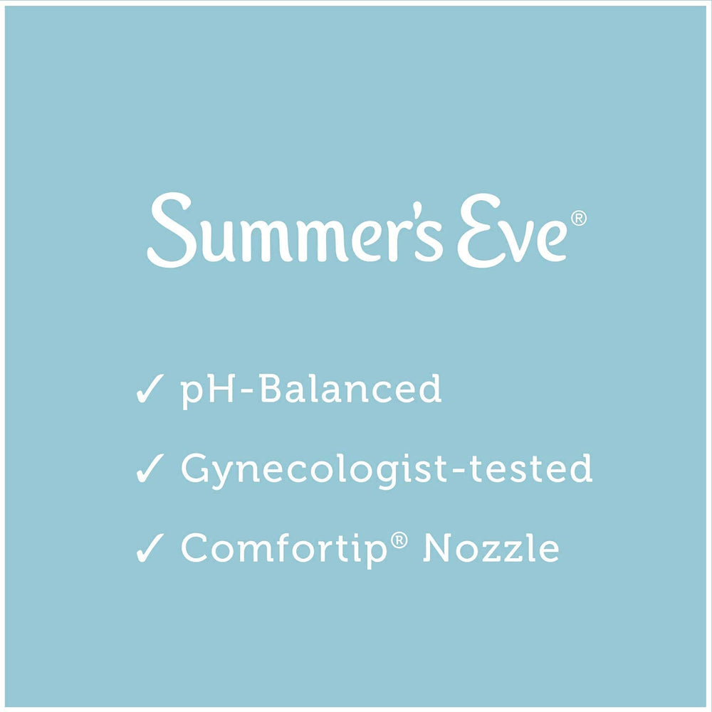 Summer's Eve Douche packaging front showing a gentle, pH-balanced cleanse.
