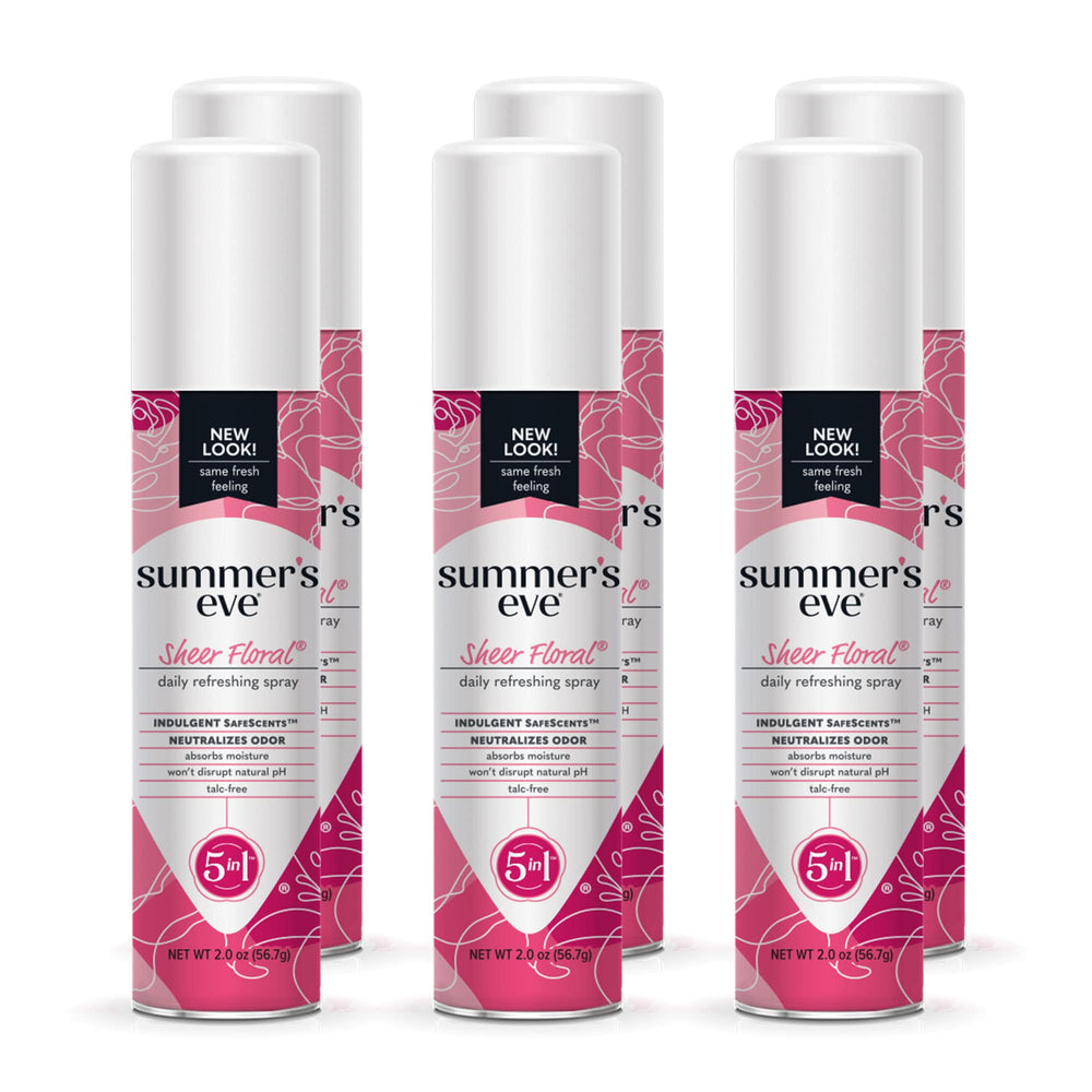 Summer's Eve Freshening Spray Sheer Floral bottle for daily freshness.
