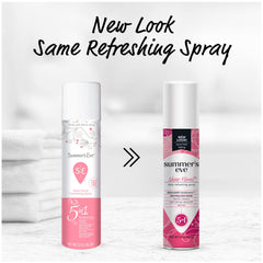 Mist being dispensed from Summer's Eve Sheer Floral spray for quick refresh.