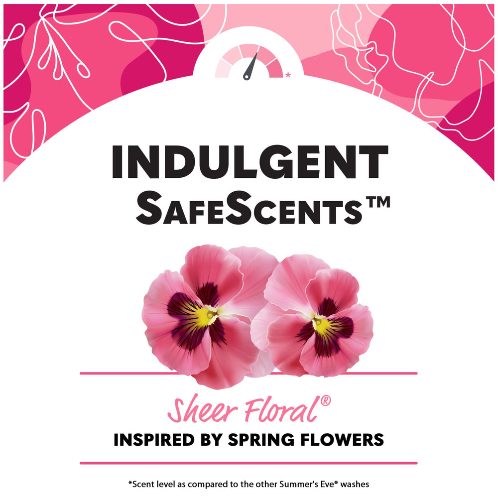 Six-pack Summer's Eve Freshening Spray Sheer Floral packaging for convenience.