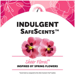 Six-pack Summer's Eve Freshening Spray Sheer Floral packaging for convenience.