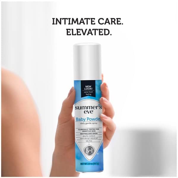 Summer's Eve Freshening Spray talc-free label signals gentle daily use.