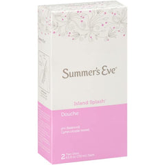 Summer's Eve Island Splash Douche three-pack highlighting convenience and value.