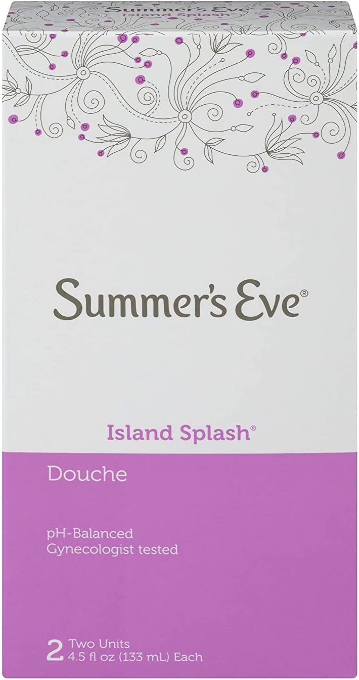 Summer's Eve Island Splash douche bottle with angled neck for comfortable insertion