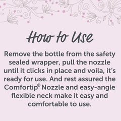 Summer's Eve Comfortip nozzle enables easy and comfortable insertion.