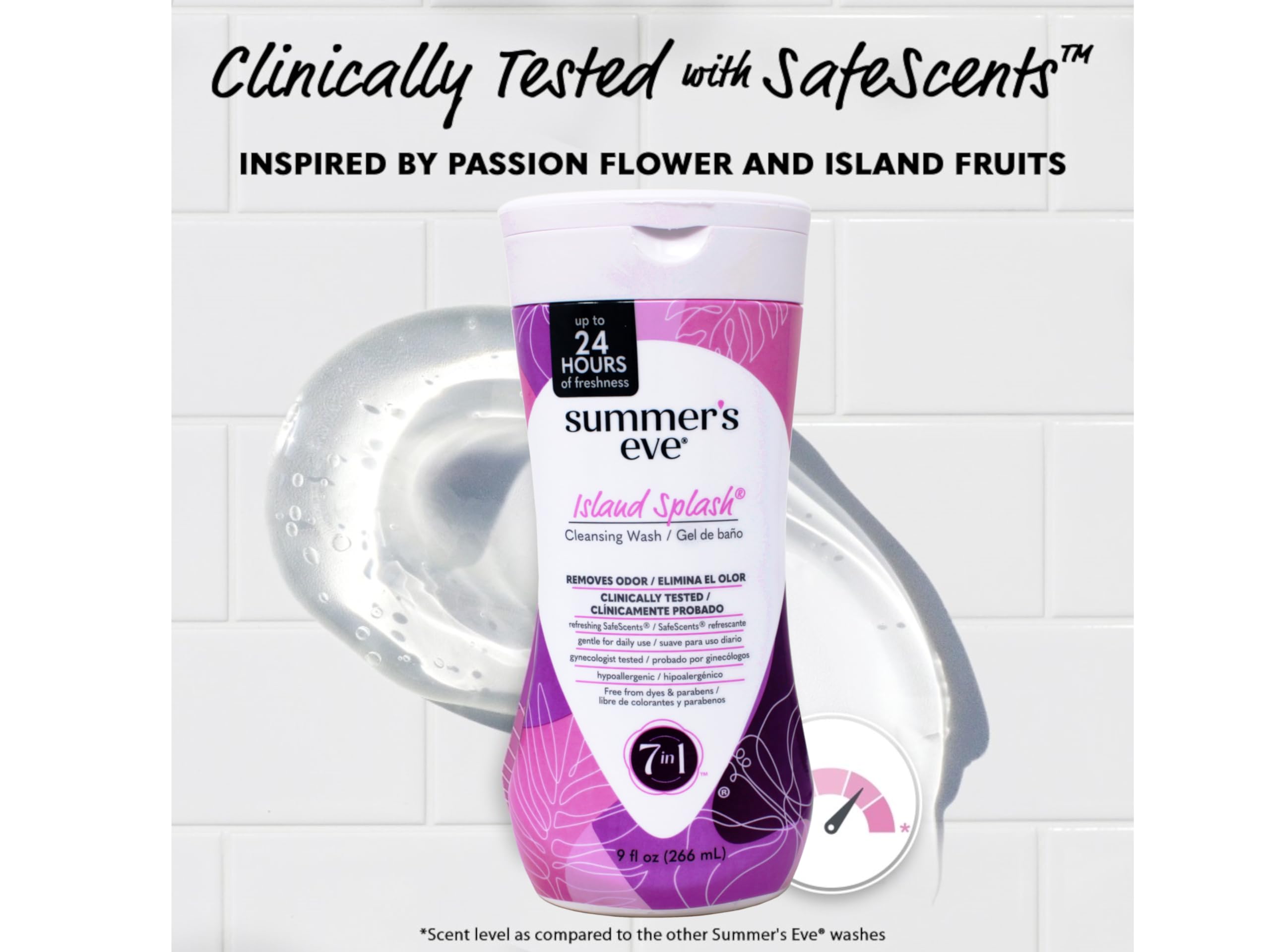 Foam drops illustrating gentle lather from Island Splash cleansing wash