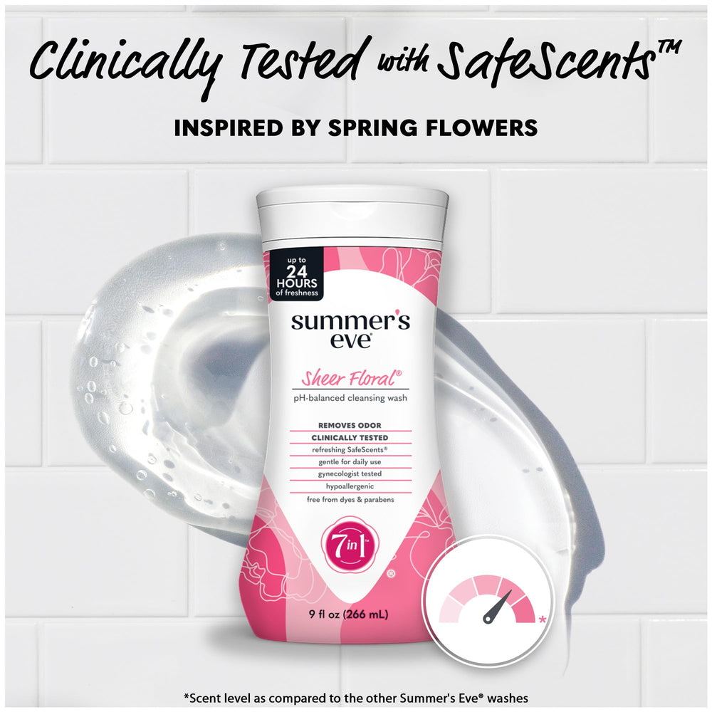 Summer's Eve Sheer Floral rich lather for gentle cleansing