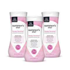 Summer's Eve Simply Sensitive bottle pour for gentle cleansing on sensitive skin