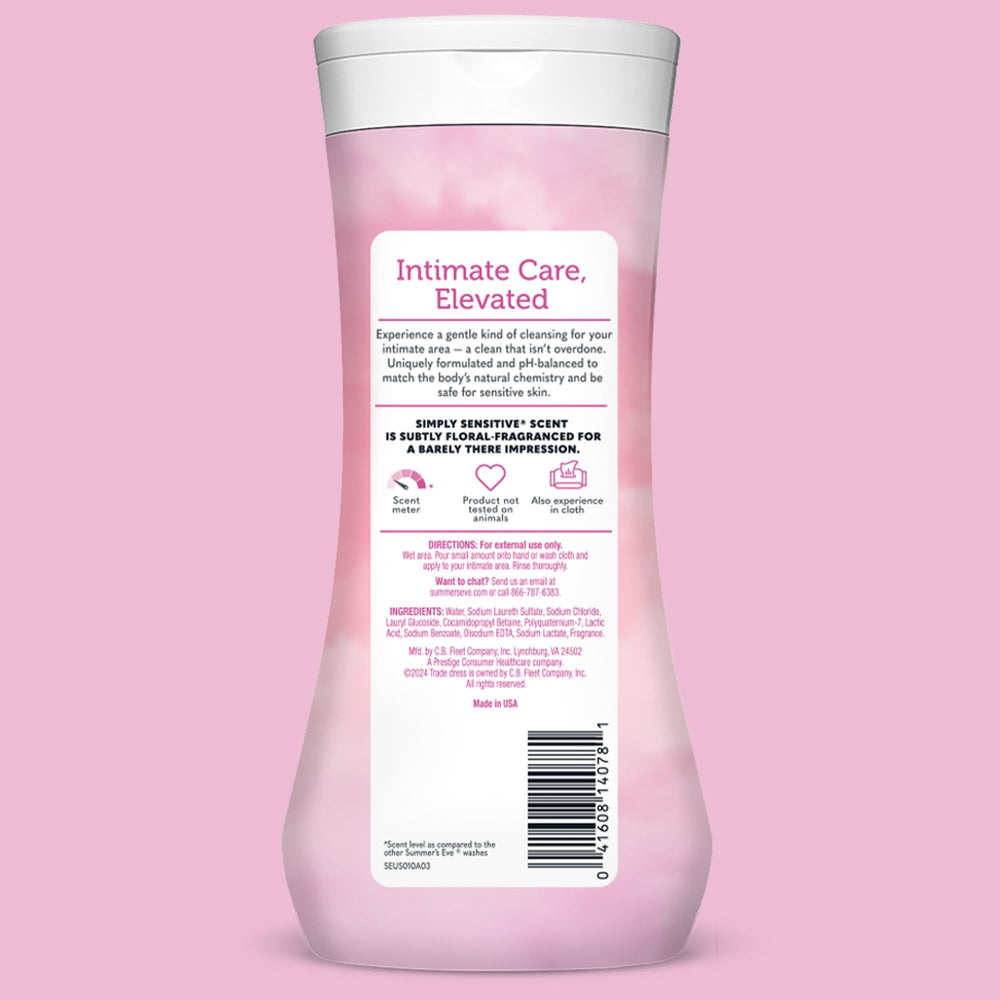 Summer's Eve Simply Sensitive is ideal for home or on-the-go care.