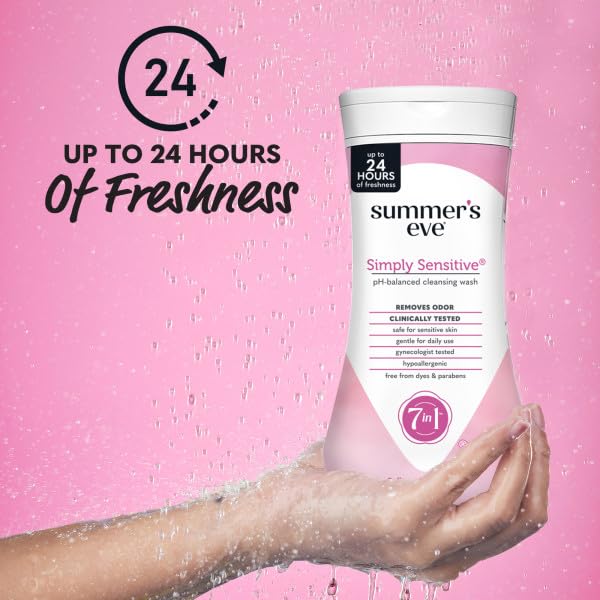 Close-up of Simply Sensitive micellar formula indicating gentle cleansing action.