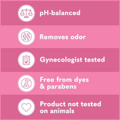 Label confirms no dyes or parabens for delicate skin care.