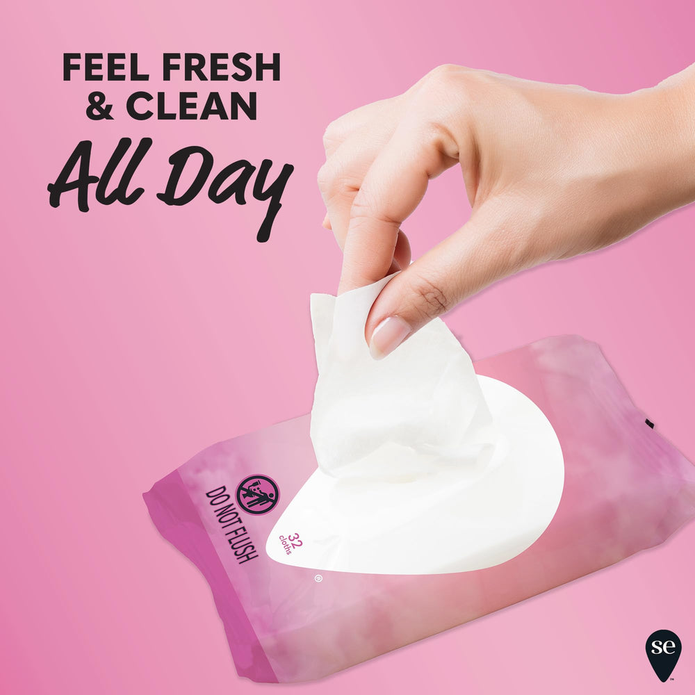 Close-up of micellar texture on Summer's Eve wipes.
