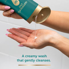 Summer's Eve Spa Calming Daily Wash lather close-up shows creamy texture and soothing feel.