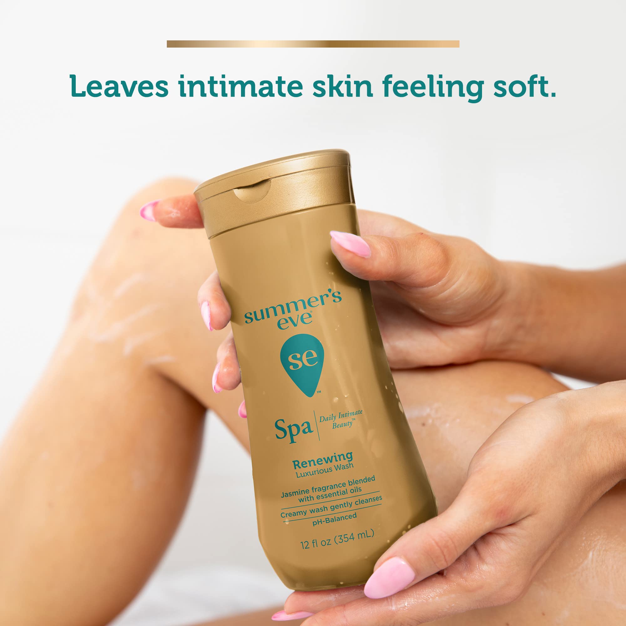 Summer's Eve Spa Renewing Jasmine wash on sensitive skin, gynecologist-tested