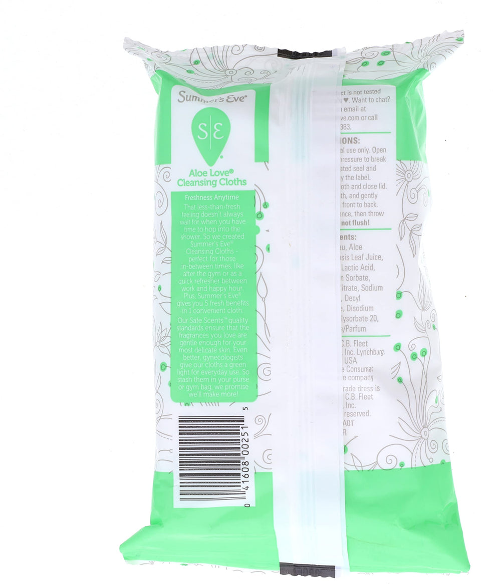Summer's Eve Aloe Love daily wipes application scene demonstrates quick, refreshing post-workout use