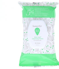 Summer's Eve Aloe Love daily wipes closeup highlighting gentle micellar-clean formula for sensitive skin