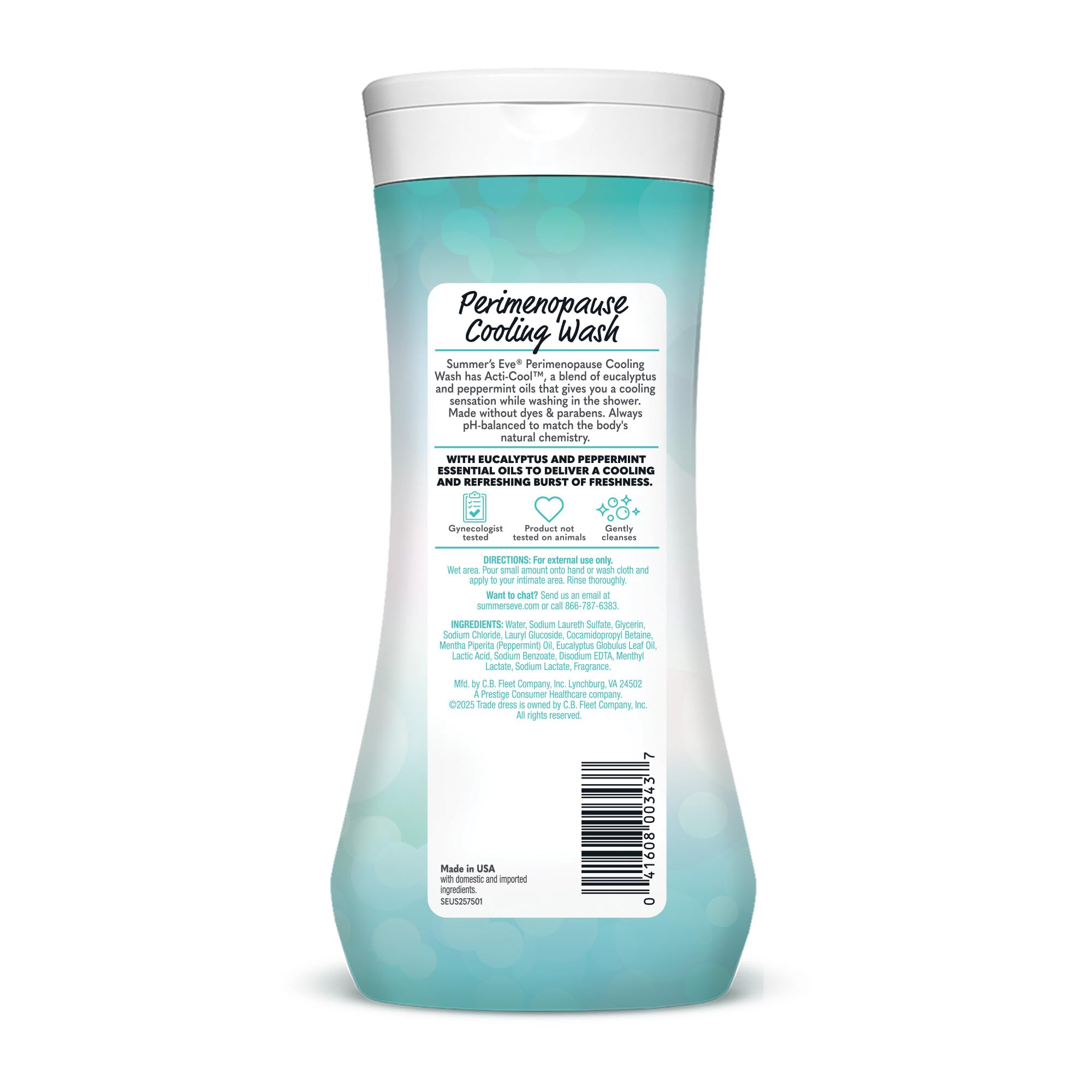Summer's Eve no dyes and parabens claim highlights safety.