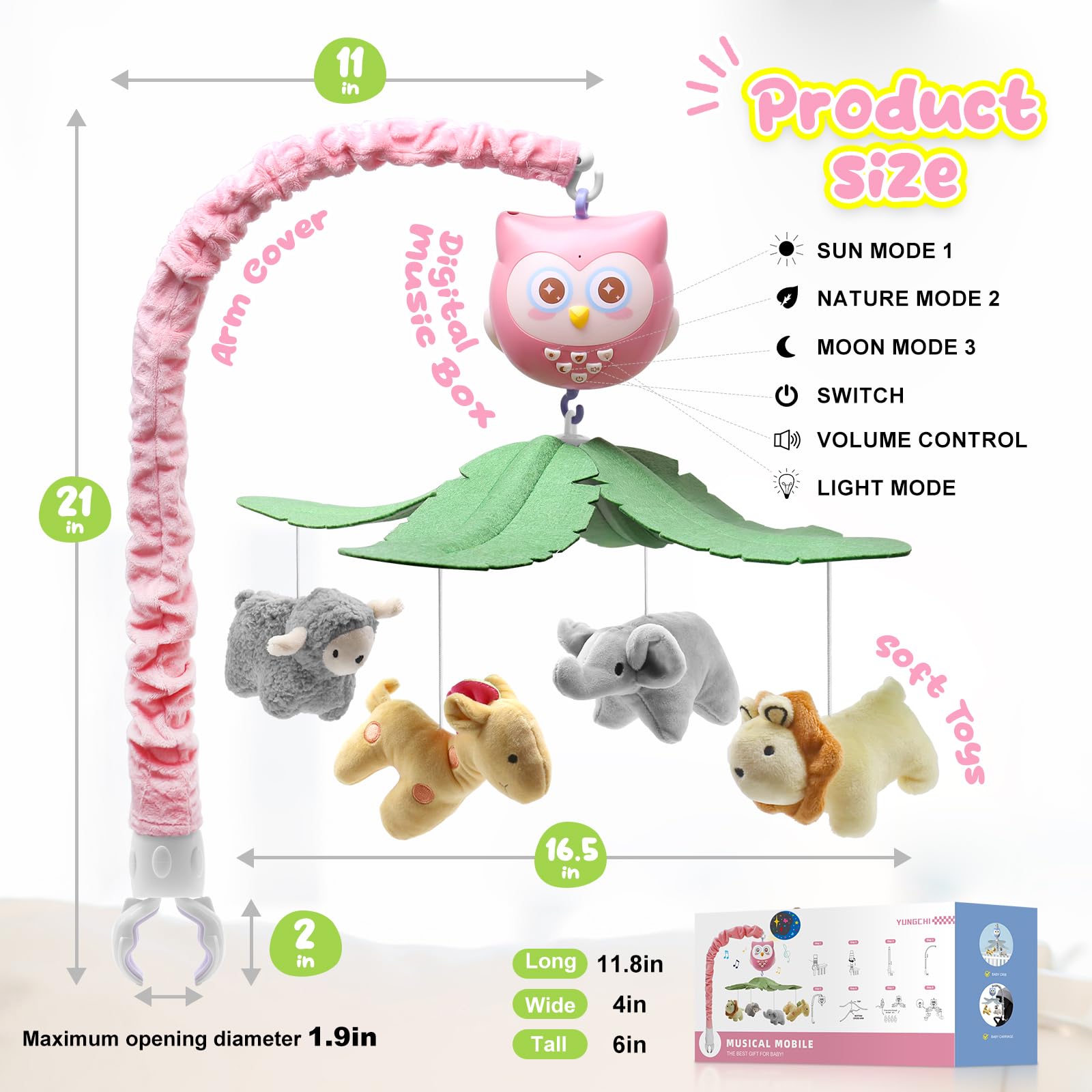 SUMWE crib mobile offers 109 songs and 3 water sounds.