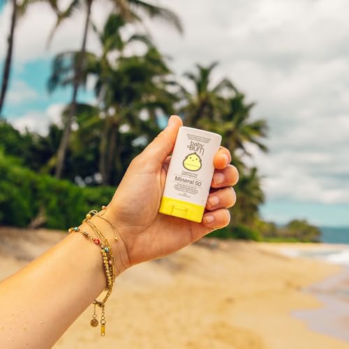 Close-up of fragrance-free Sun Bum Baby Bum sunscreen stick