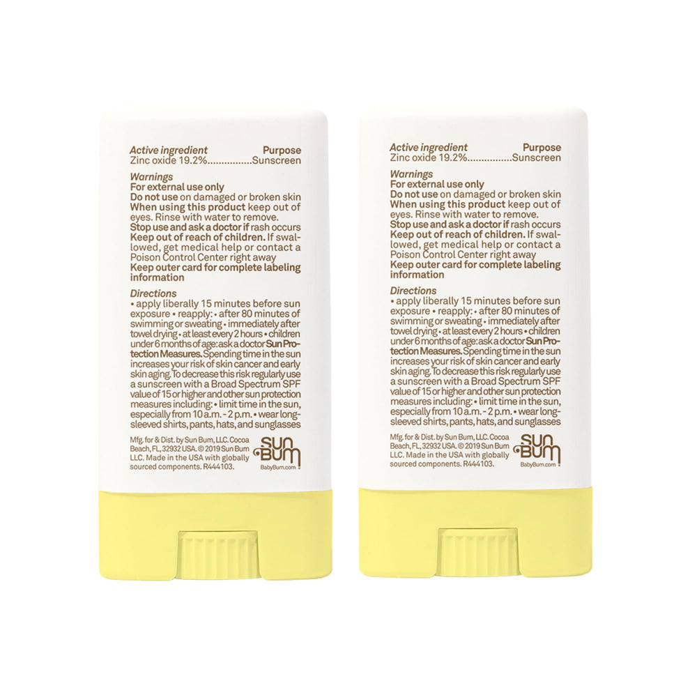 Travel-ready Sun Bum Baby Bum sunscreen sticks packaging