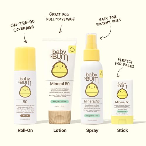 Sun Bum Baby Bum SPF 50 spray on the arm for gentle body protection.