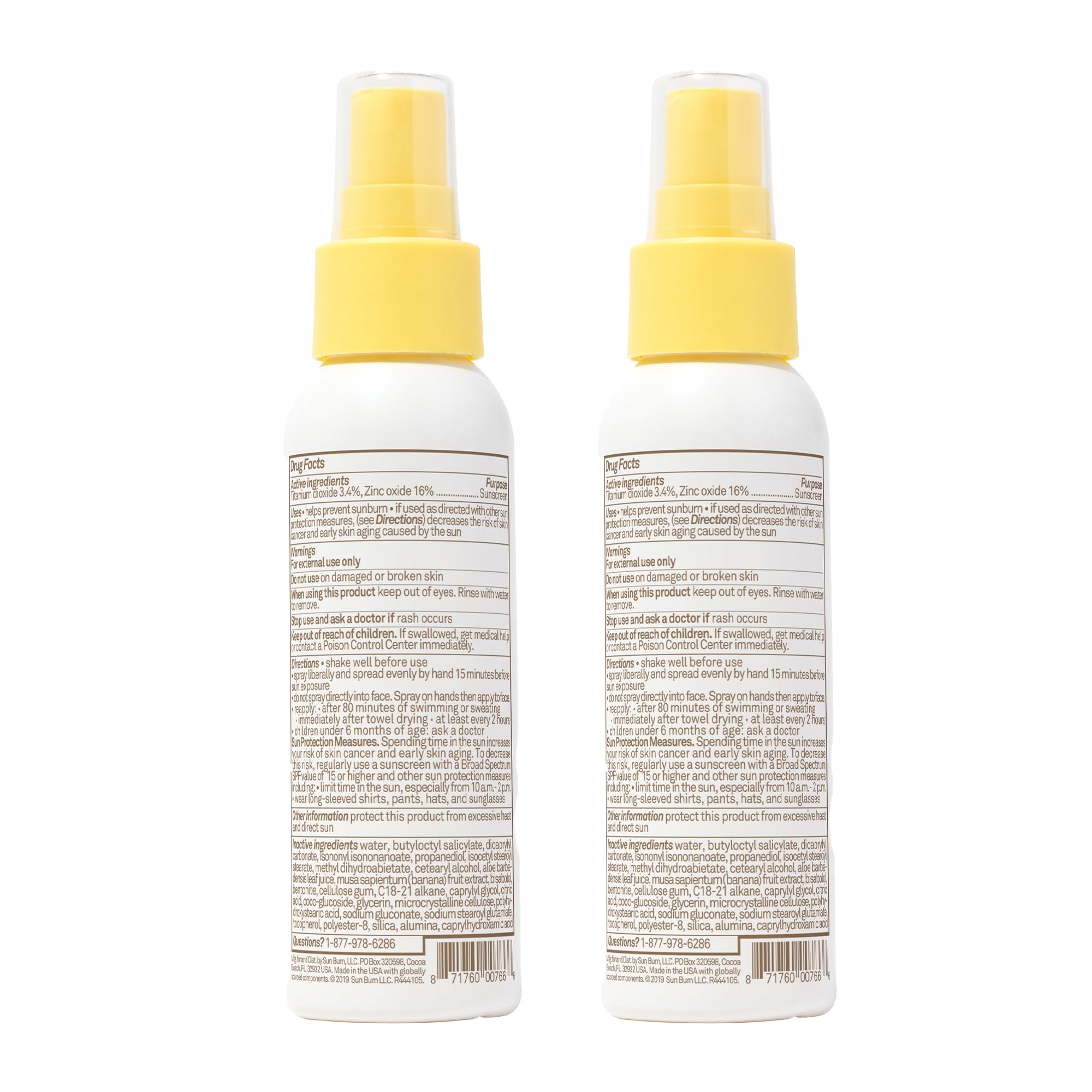 Sun Bum Baby Bum SPF 50 spray two-pack ideal for families on the go.