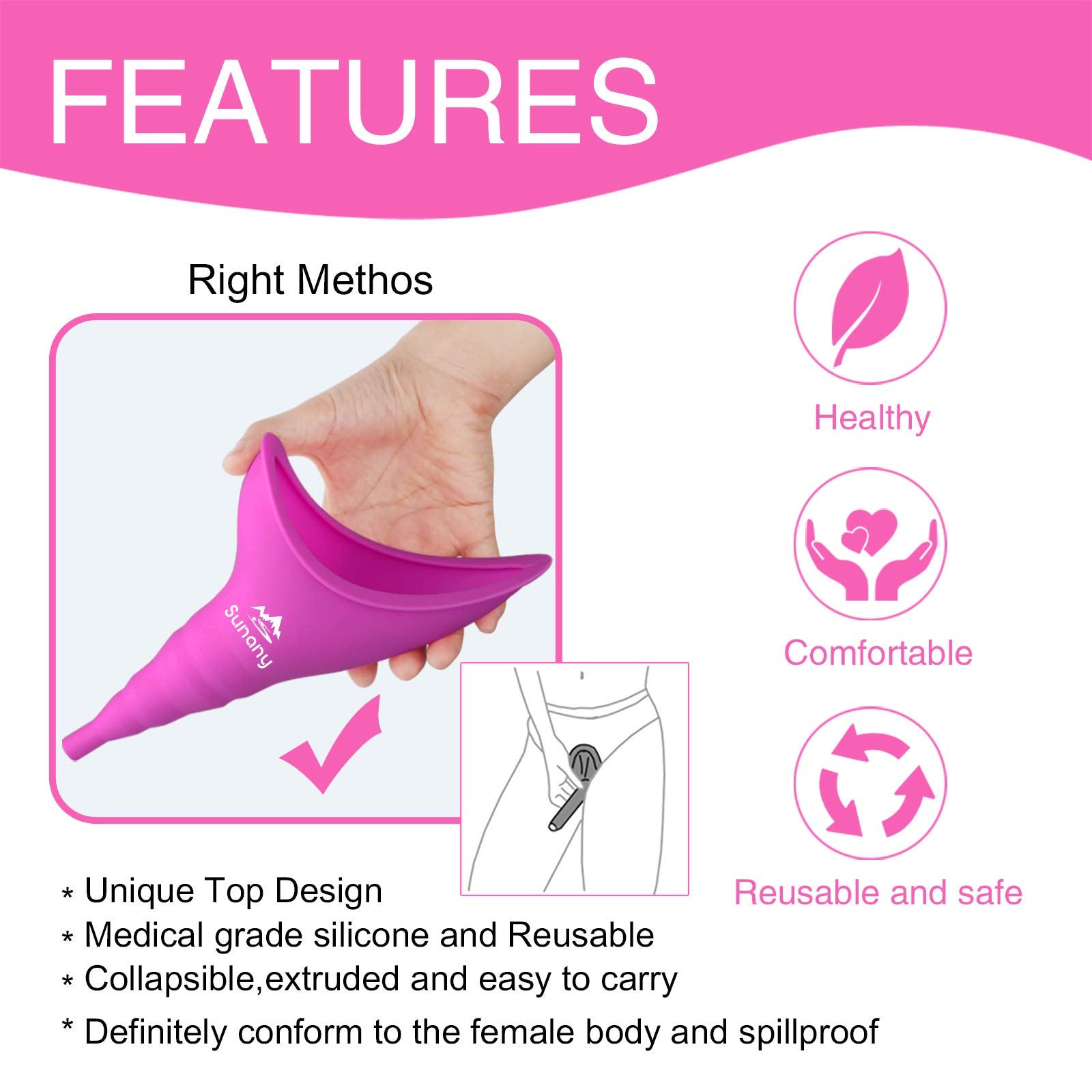 Sunany silicone is easy to clean with soapy water.