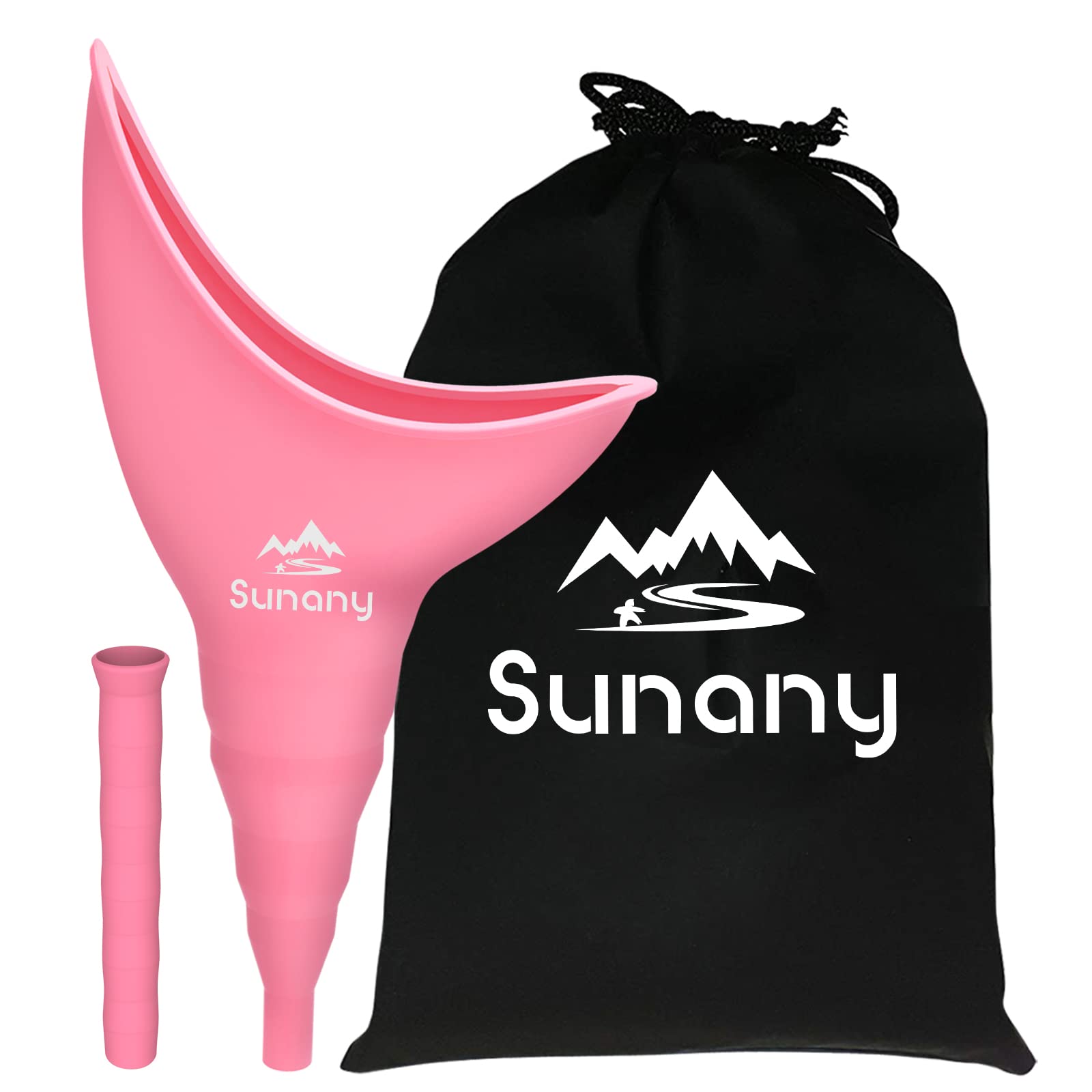 Sunany female urinal pink foldable for portable travel comfort