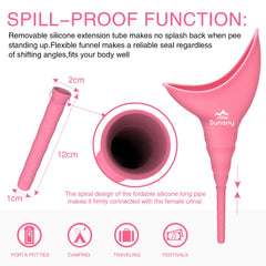Sunany pink urinal with long spout for easy aiming