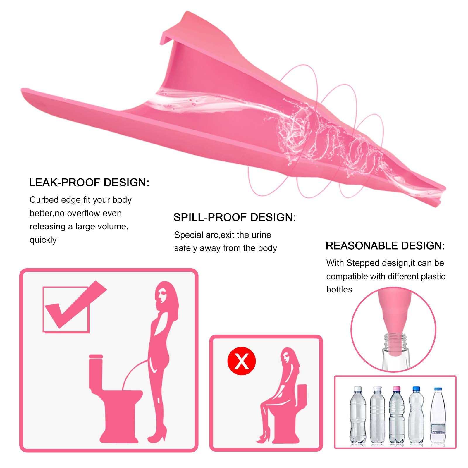 Sunany reusable female urinal, washable with soapy water after use